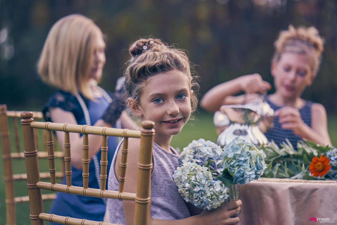 beautiful young girl with flowers