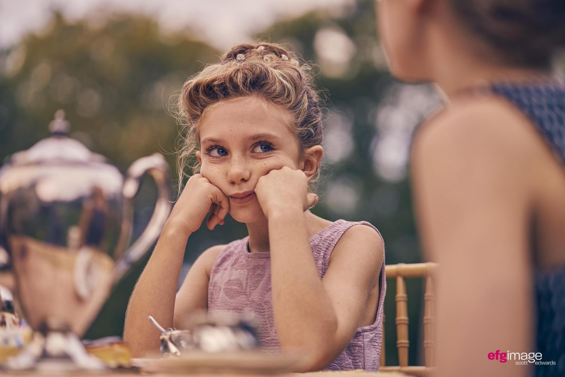 Young girl shows disinterest
