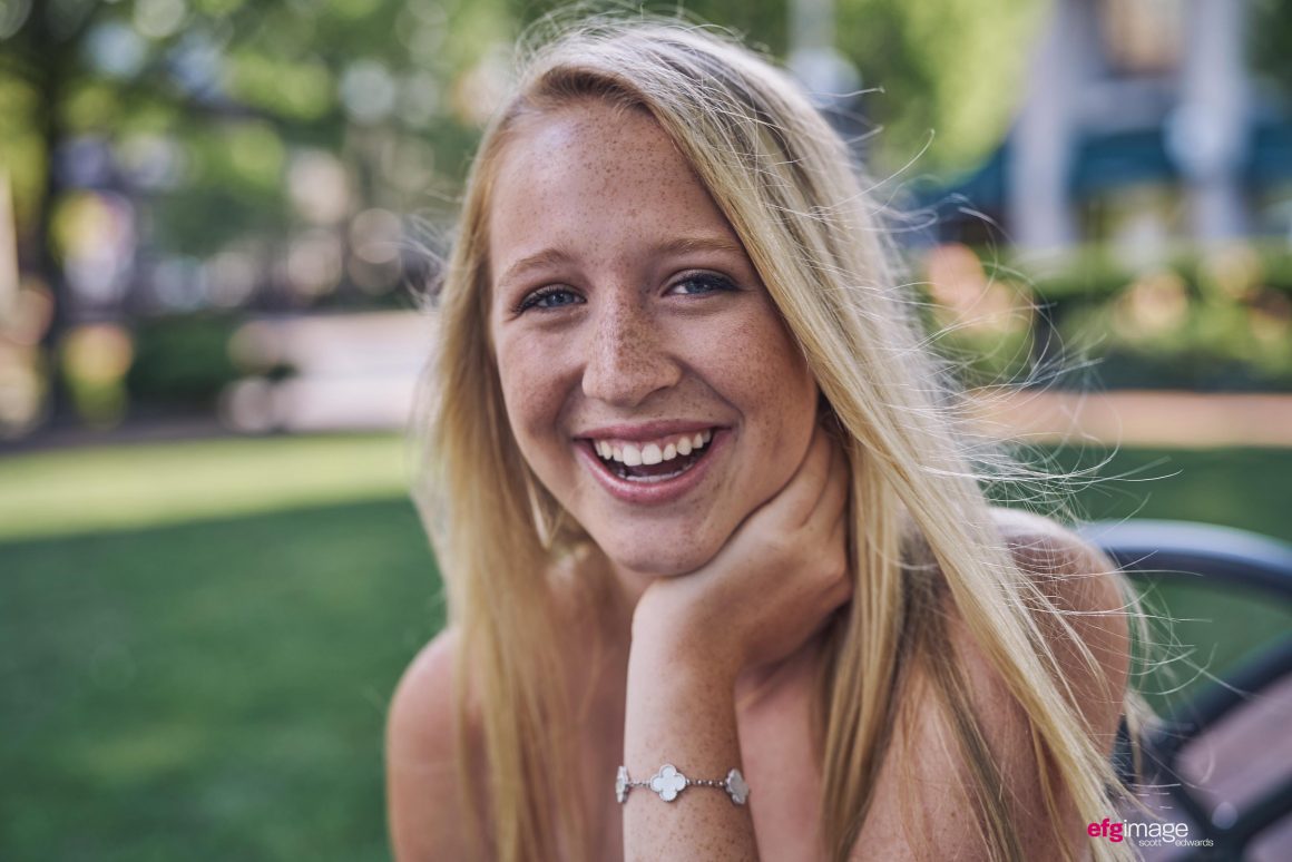 beautiful high school senior smiling